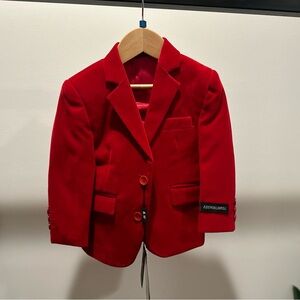Brand New Red Velvet Boys Suit Jacket Great for Family Photos and the Holidays!!